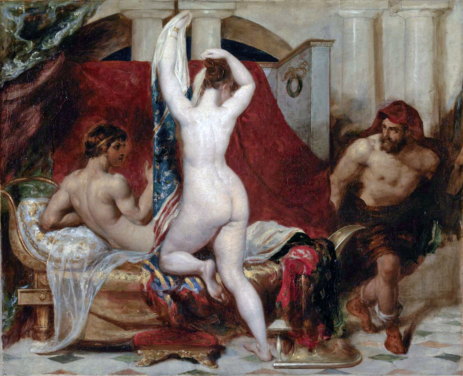 Candaule, re di Lidia, mostra di nascosto sua moglie a Gige — dipinto di William Etty (1830, Tate Britain)