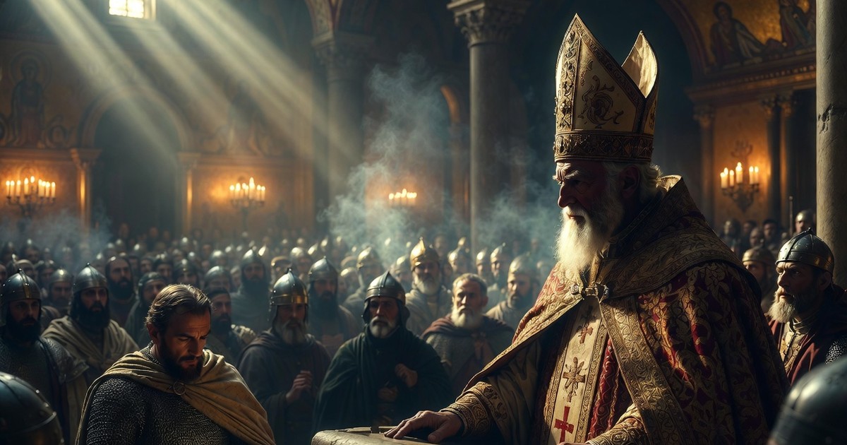 Dagobert of Pisa, papal legate and Patriarch of Jerusalem, demands before the crusader court that the Holy City pass into the hands of the Church of Rome. That is, his own.