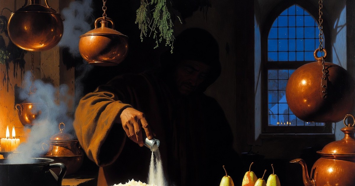 The «faceless Moor» sprinkles the arsenic over the desserts as if it were powdered sugar: a white powder, tasteless and odourless, impossible to detect.