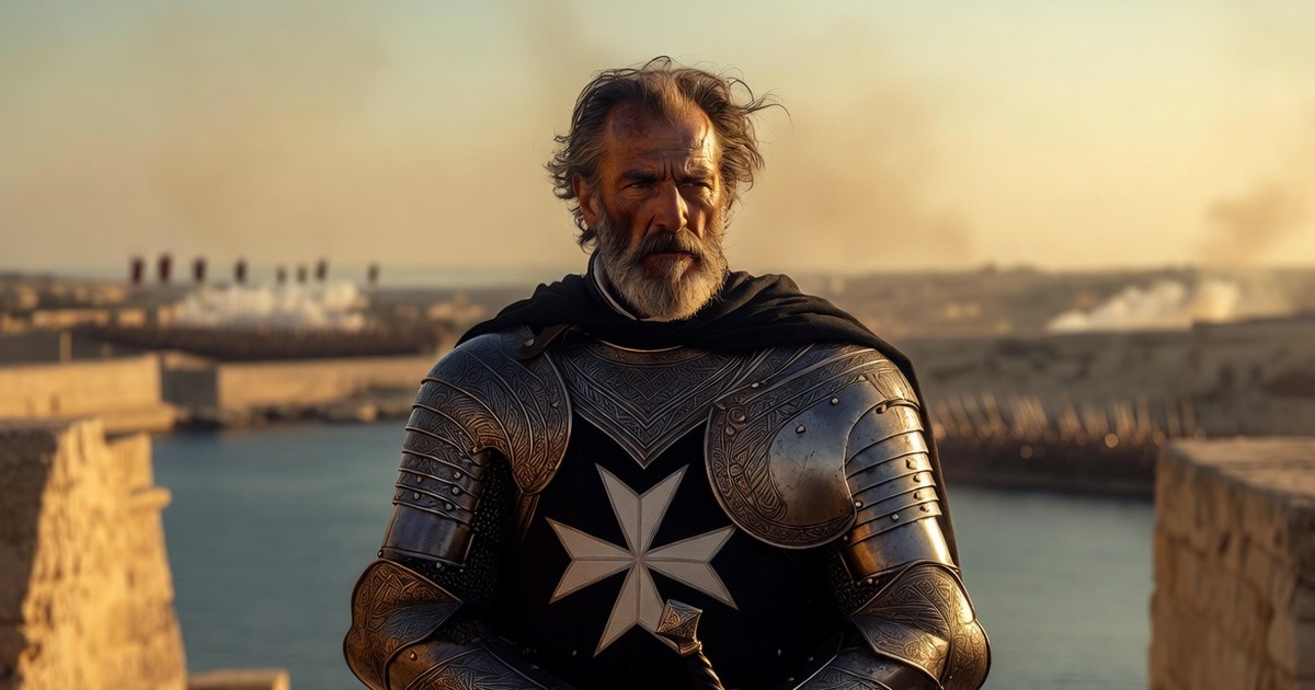 Portrait de Jean de la Valette, Grand Maître de l'Ordre de Malte, sur les remparts pendant le Grand Siège de 1565