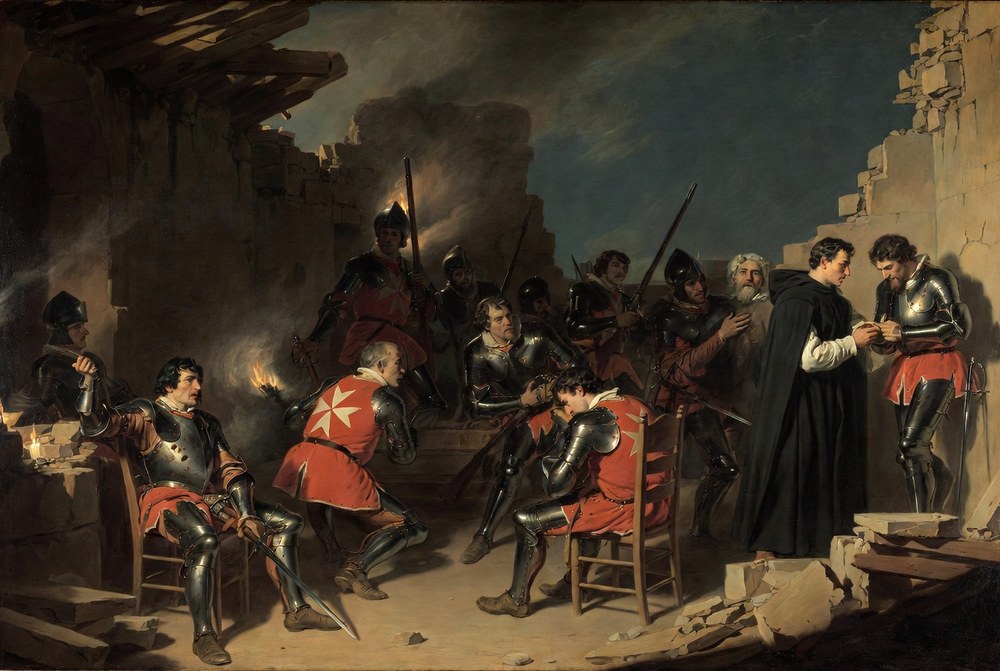 La dernière nuit du fort : les chevaliers blessés se confessent et se font leurs adieux avant l'assaut final.